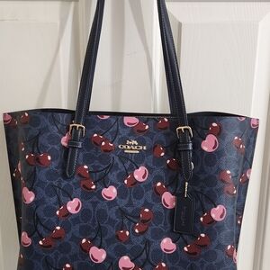 Coach Signature Cherry Mollie Tote NWT